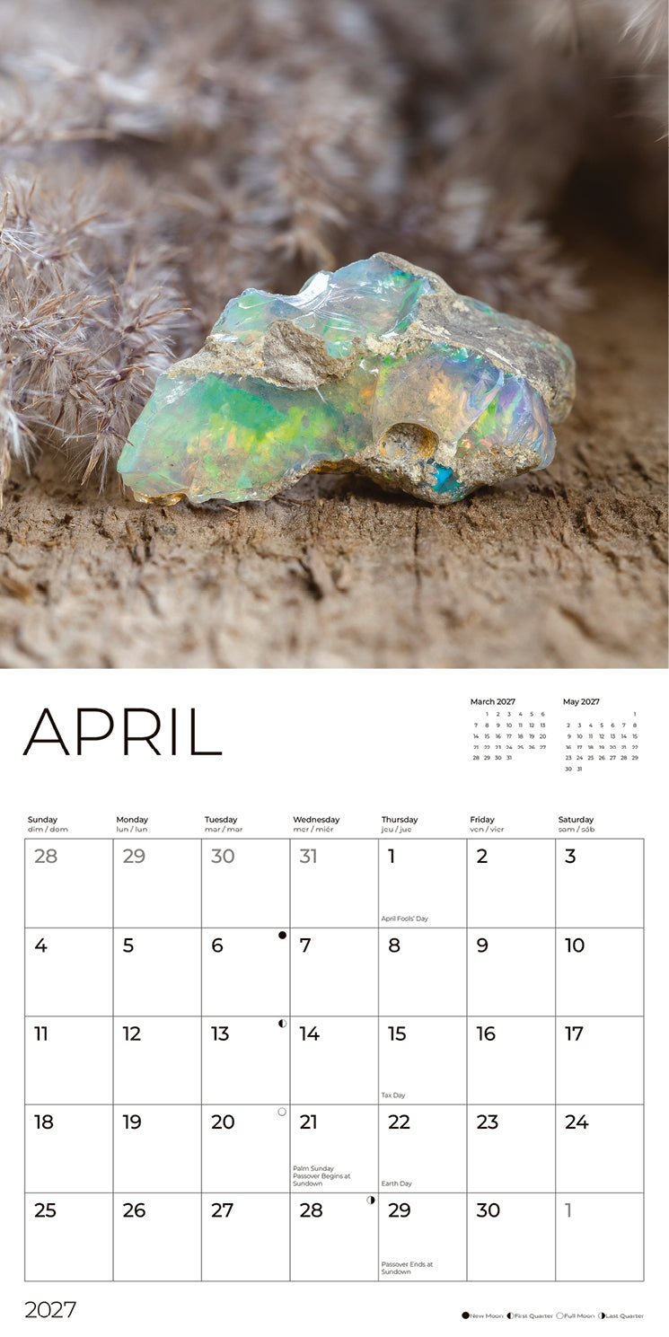 '27 Wall Calendar - Gemstones