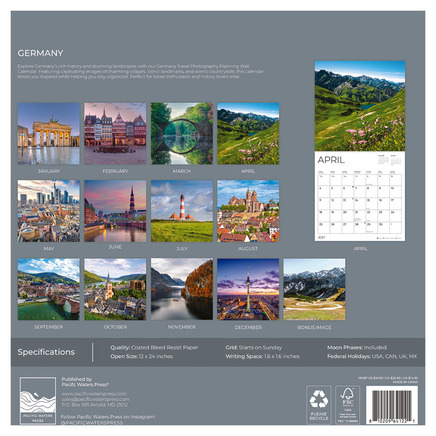 '27 Wall Calendar - Germany