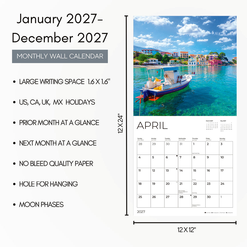 '27 Wall Calendar - Greek Isles