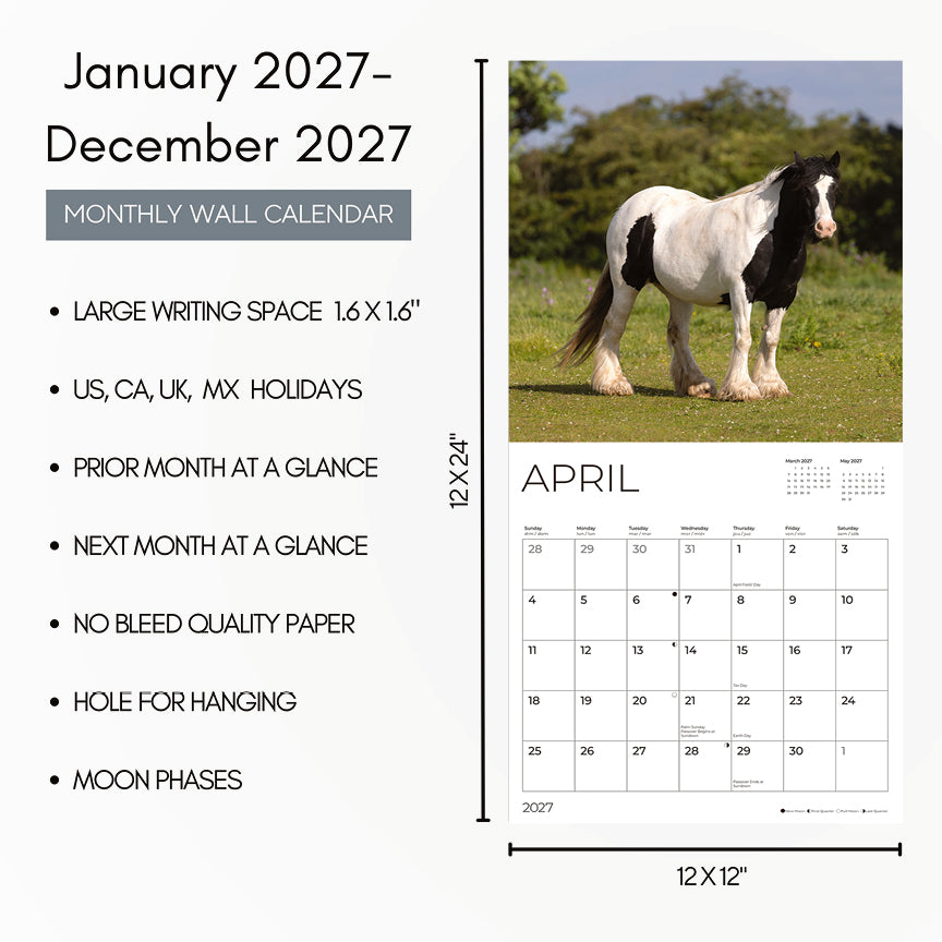 '27 Wall Calendar - Horses