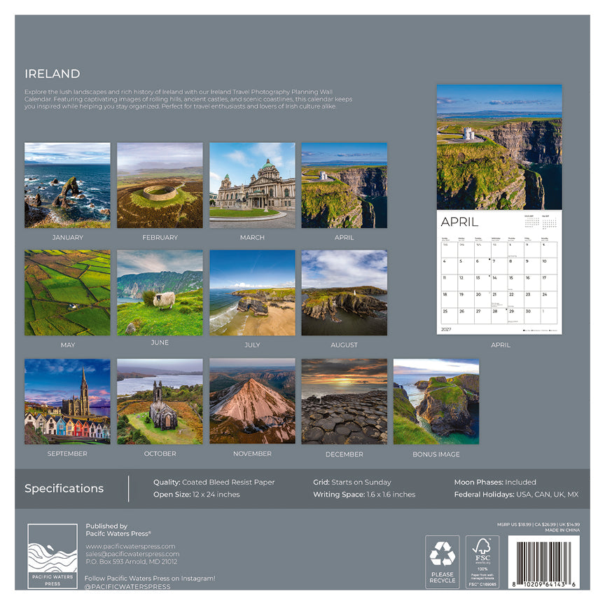 '27 Wall Calendar - Ireland