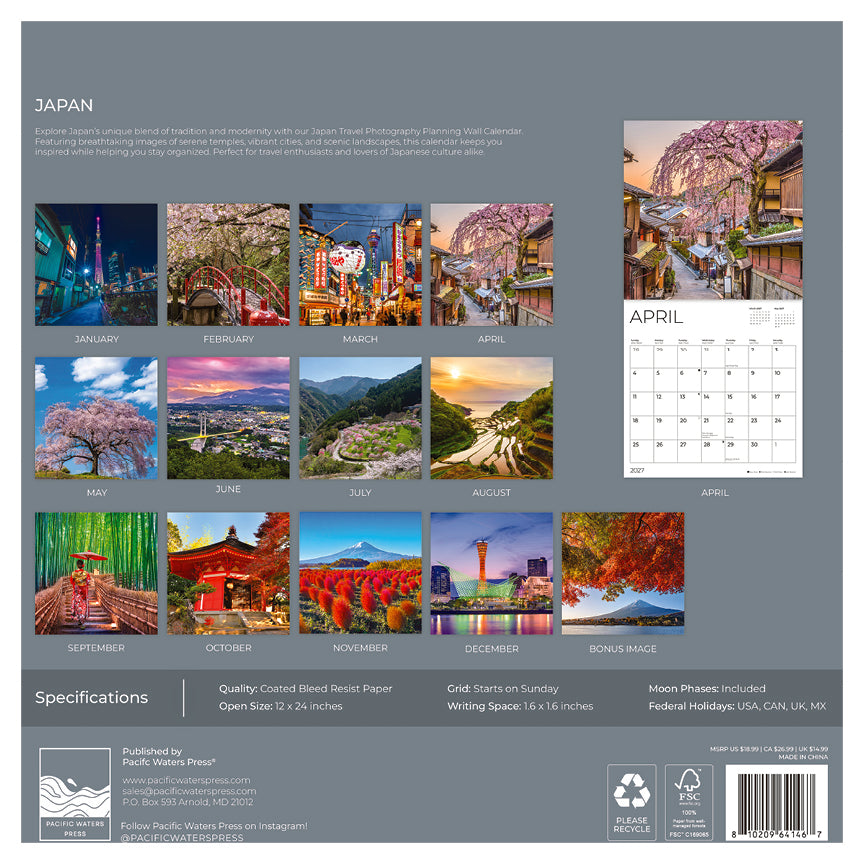 '27 Wall Calendar - Japan