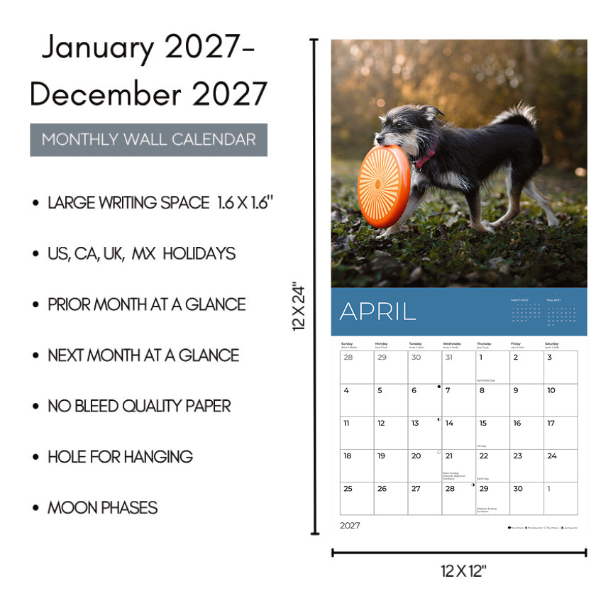 PFC: '27 Wall Calendar - Rescue Mutts - Gives Back!
