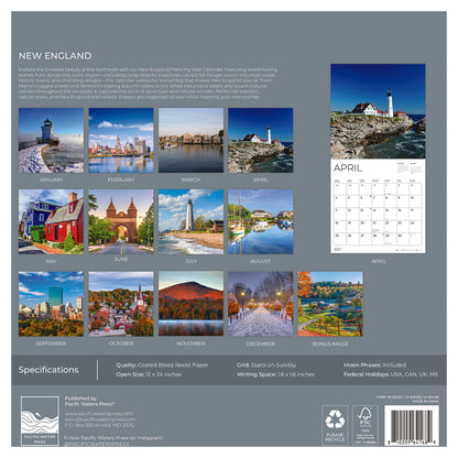 '27 Wall Calendar - New England