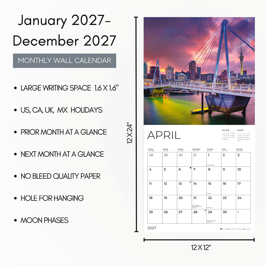 '27 Wall Calendar - New Zealand