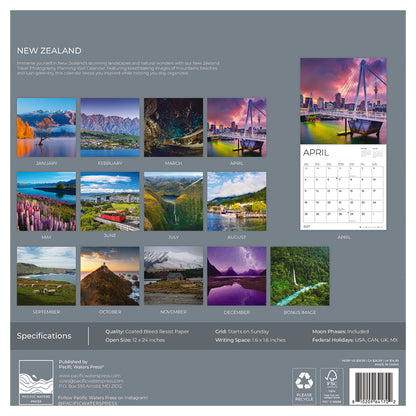 '27 Wall Calendar - New Zealand