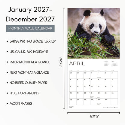 '27 Wall Calendar - Pandas