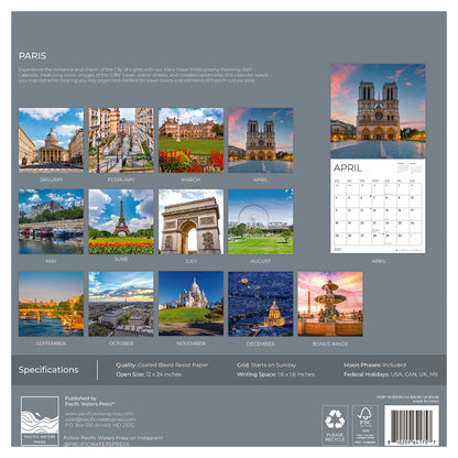 '27 Wall Calendar - Paris