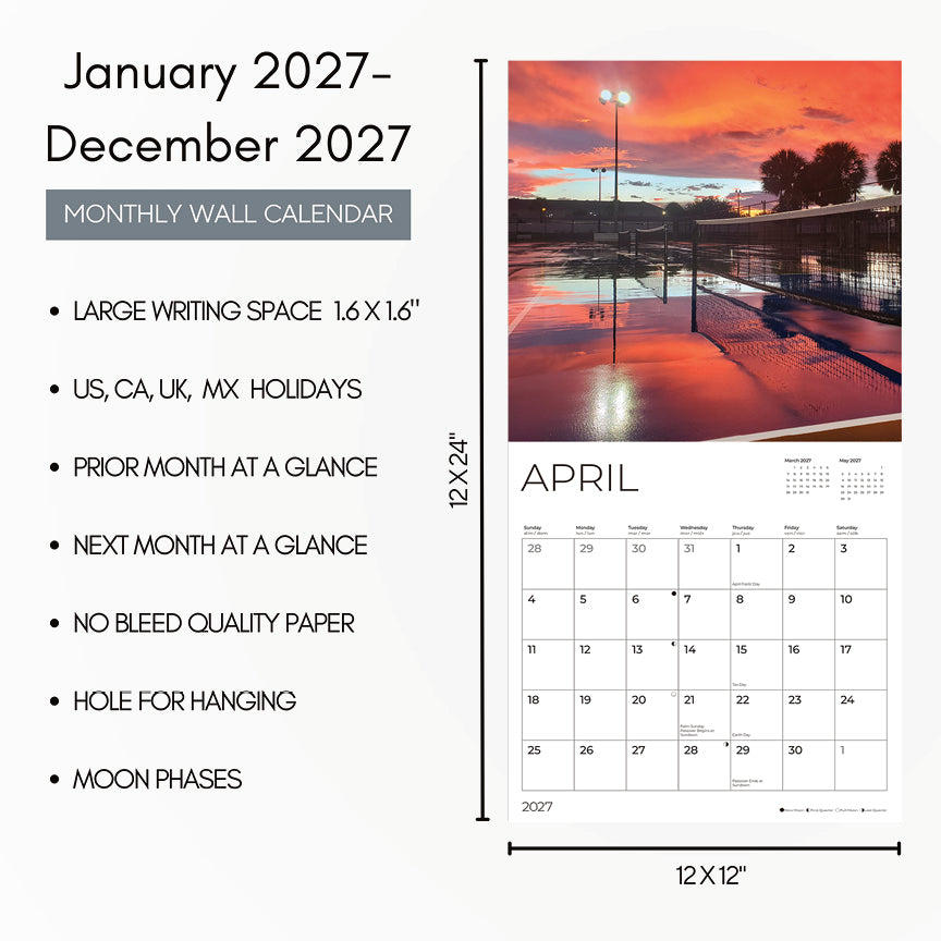 '27 Wall Calendar - Pickleball