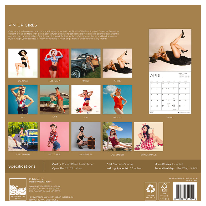 '27 Wall Calendar - Pin Up Girls
