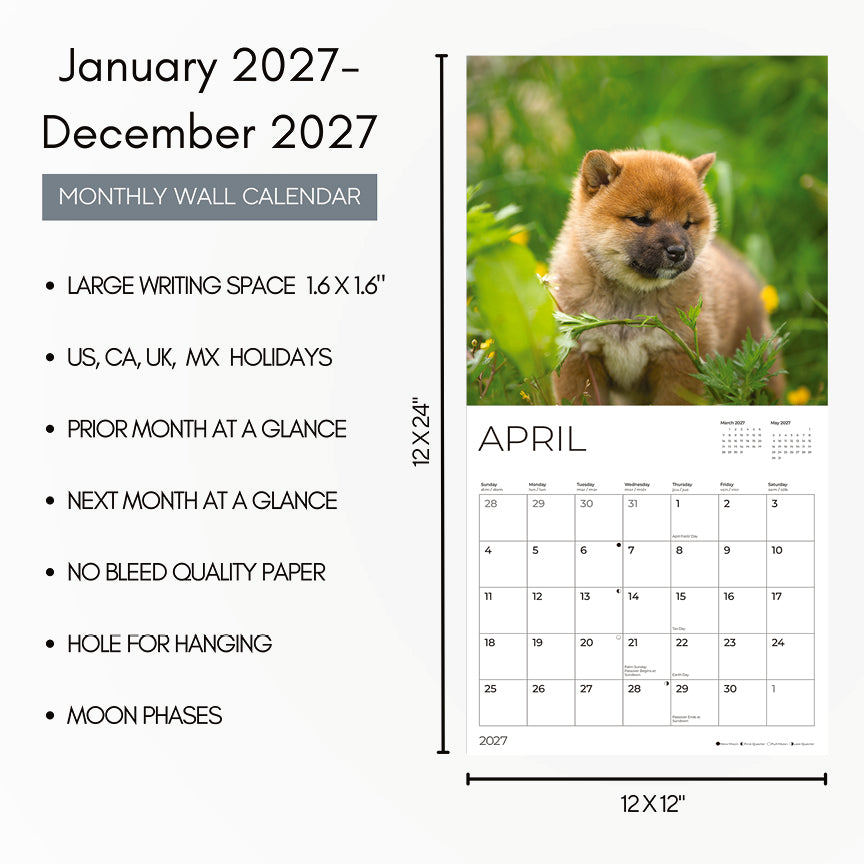 '27 Wall Calendar - Puppies