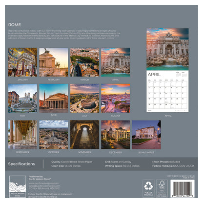 '27 Wall Calendar - Rome