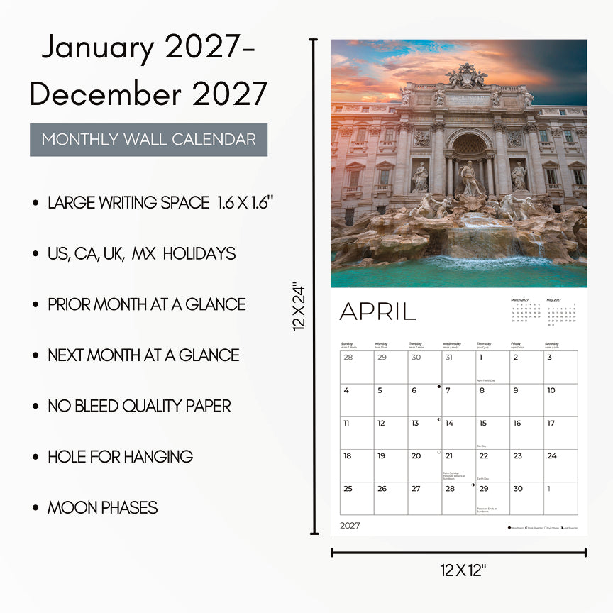 '27 Wall Calendar - Rome