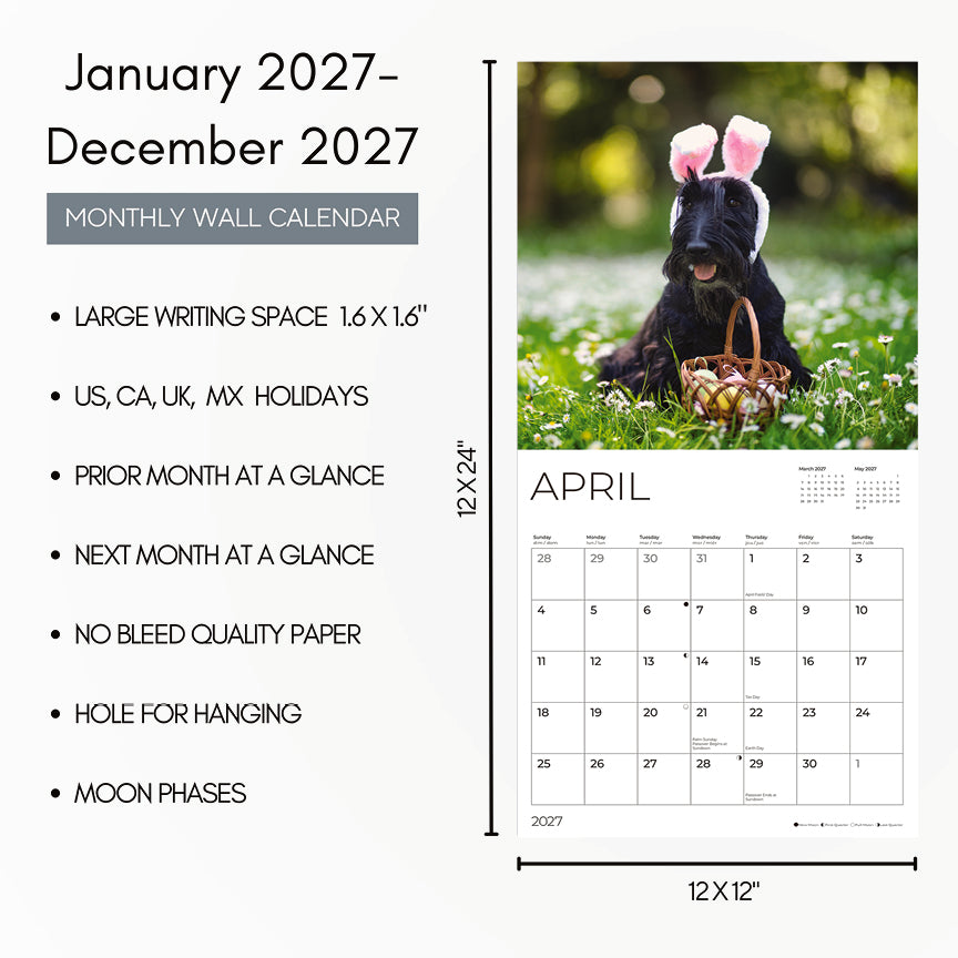 '27 Wall Calendar - Scottish Terriers