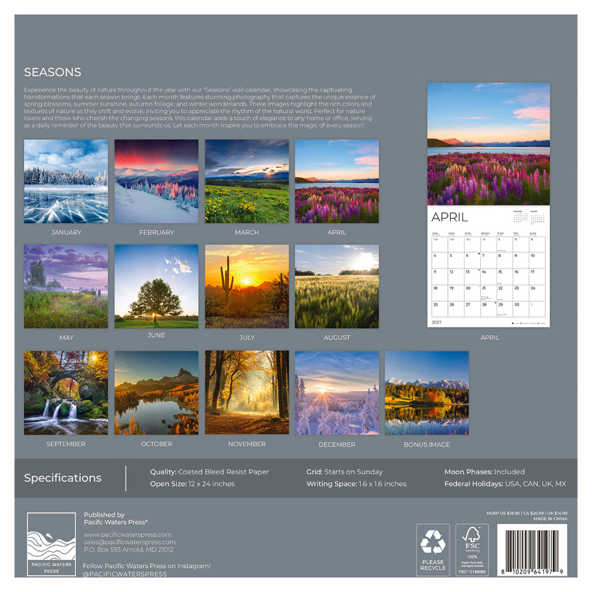 '27 Wall Calendar - Seasons