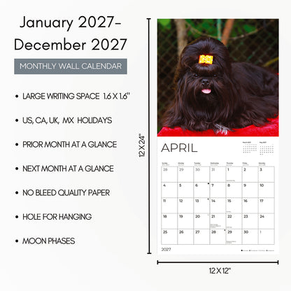'27 Wall Calendar - Shih Tzus