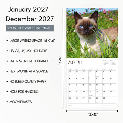 '27 Wall Calendar - Siamese Cats
