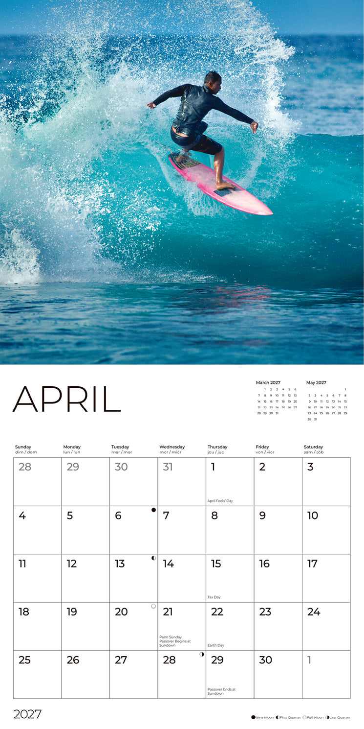 '27 Wall Calendar - Surfing