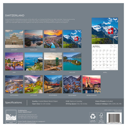 '27 Wall Calendar - Switzerland