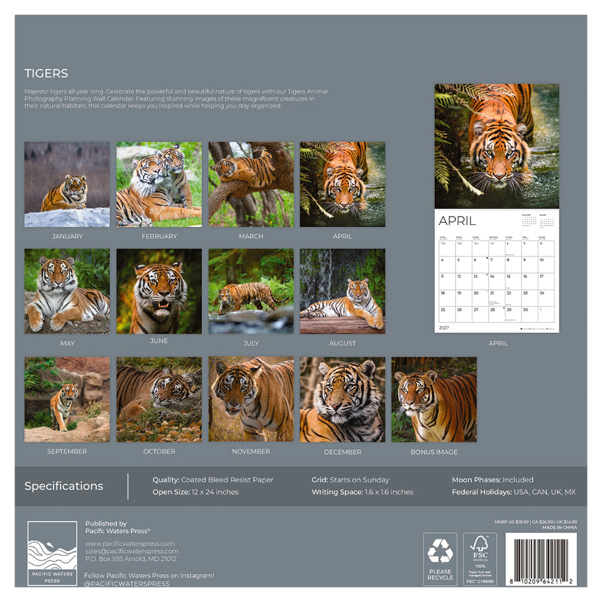 '27 Wall Calendar - Tigers