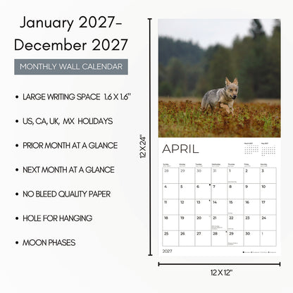 '27 Wall Calendar - Wolf Pups
