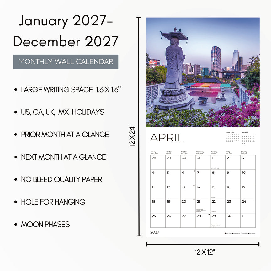 '27 Wall Calendar- World Travel