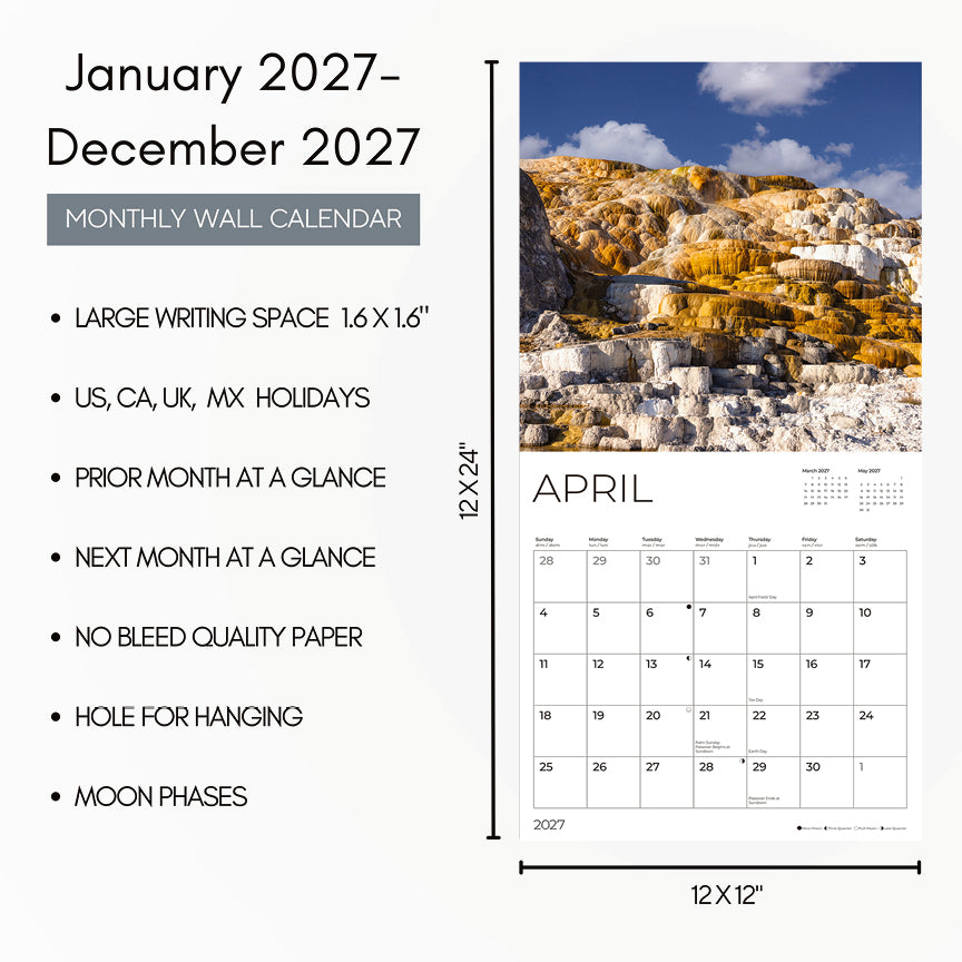 '27 Wall Calendar - Yellowstone National Park