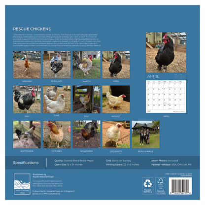 PFC: '27 Wall Calendars - Rescue Chickens - Gives Back!