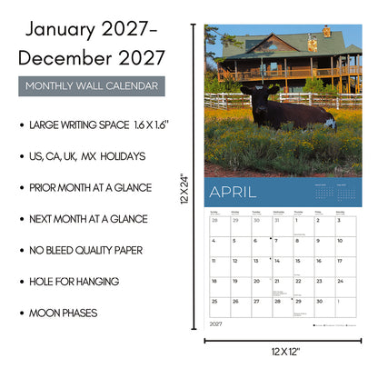 PFC: '27 Wall Calendars - Rescue Cows - Gives Back!