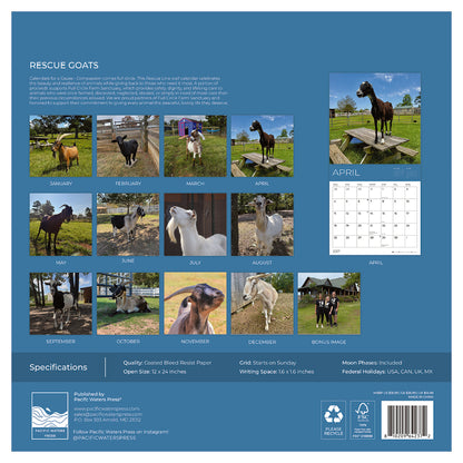 PFC: '27 Wall Calendars - Rescue Goats - Gives Back!