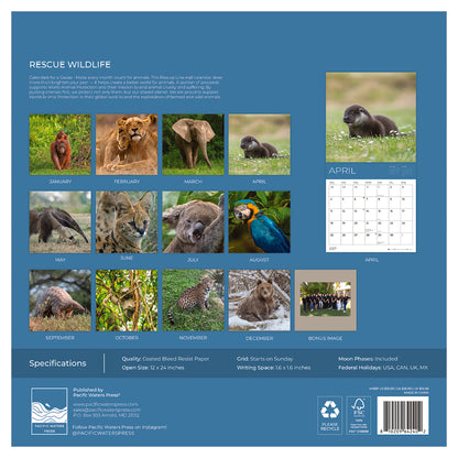 PFC: '27 Wall Calendars - Rescue Wildlife - Gives Back!