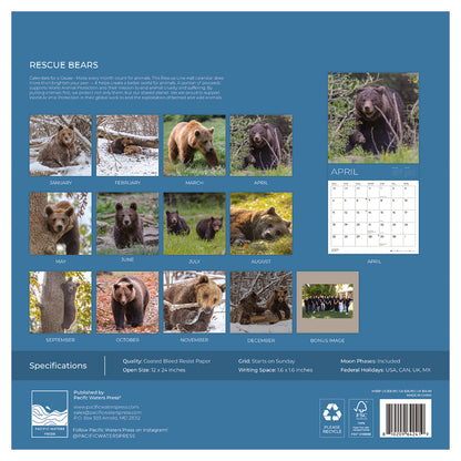 PFC: '27 Wall Calendars - Rescue Bears - Gives Back!