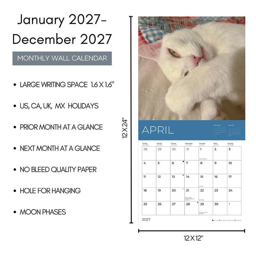 PFC: '27 Wall Calendars - Rescue Cats - Gives Back!