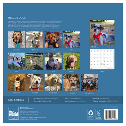 PFC: '27 Wall Calendars - Rescue Dogs - Gives Back!
