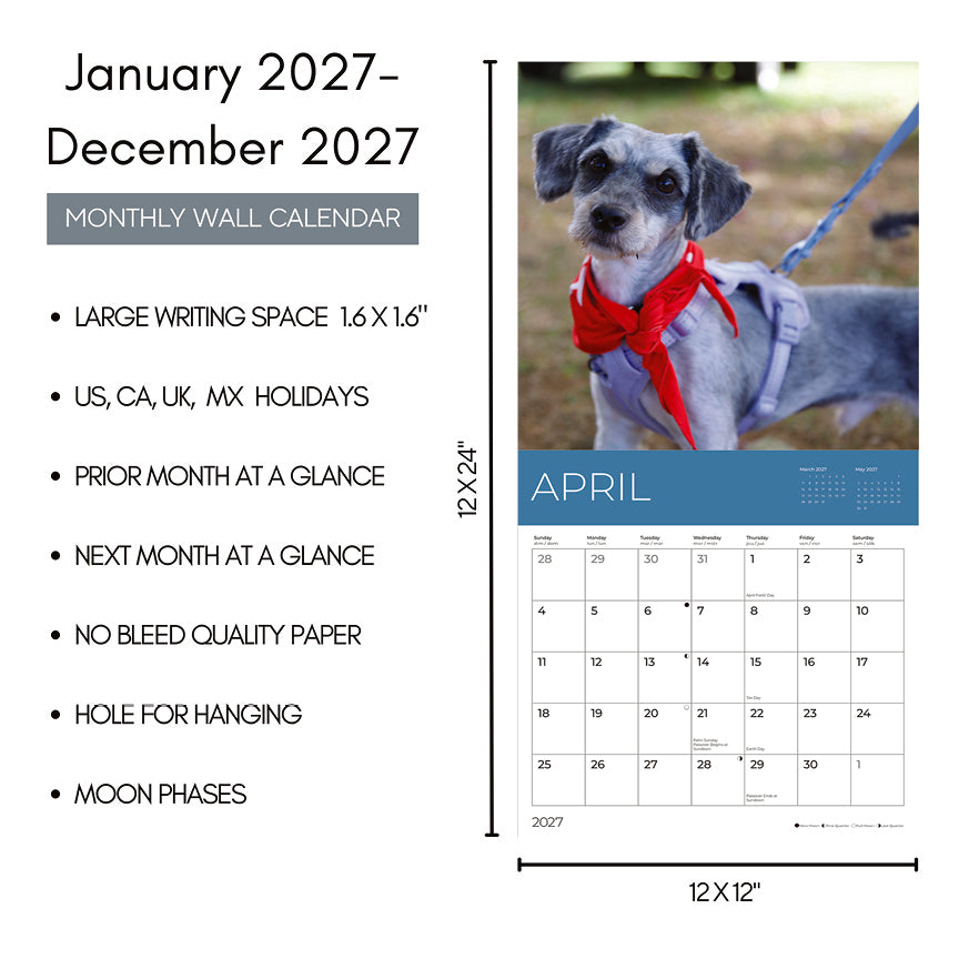 PFC: '27 Wall Calendars - Rescue Dogs - Gives Back!
