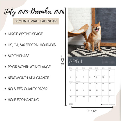'26 Wall Calendar - Dogs - 18mo