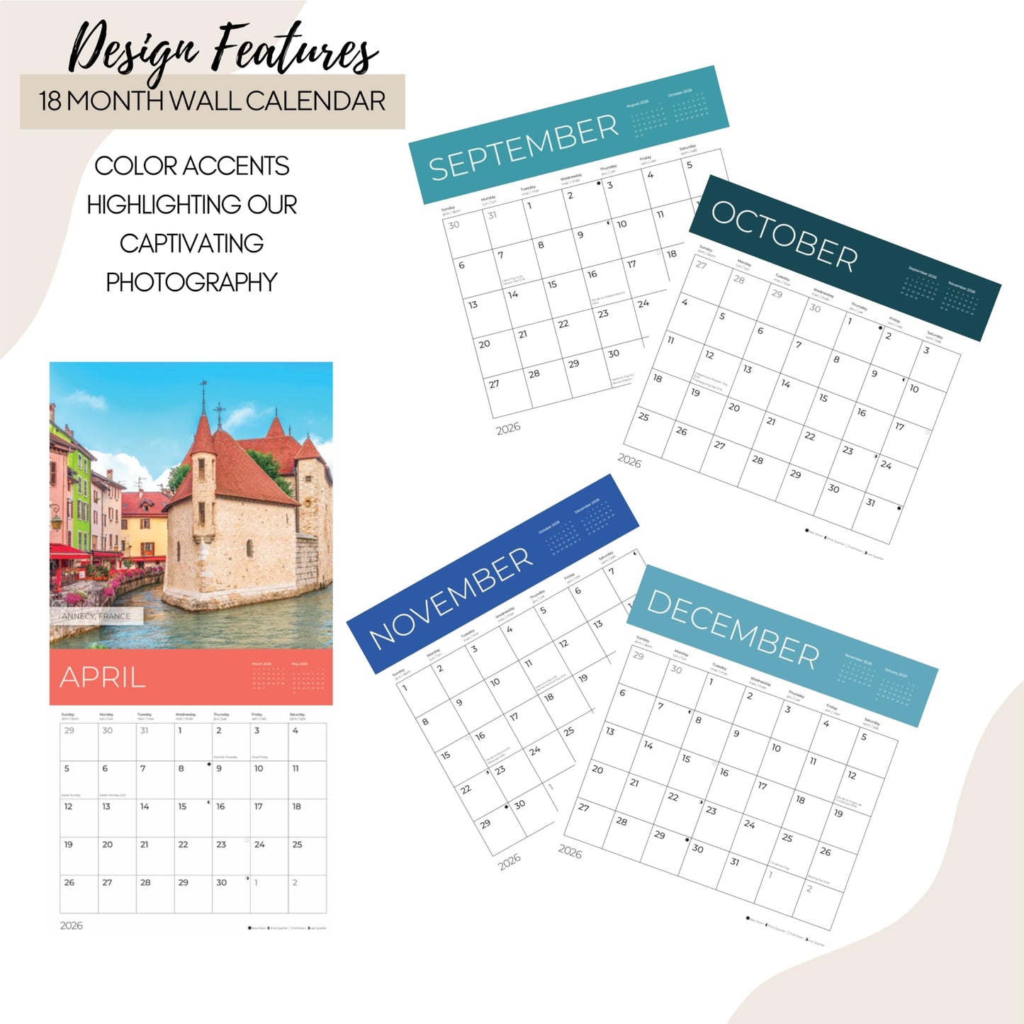 '26 Wall Calendar - Travel - 18mo