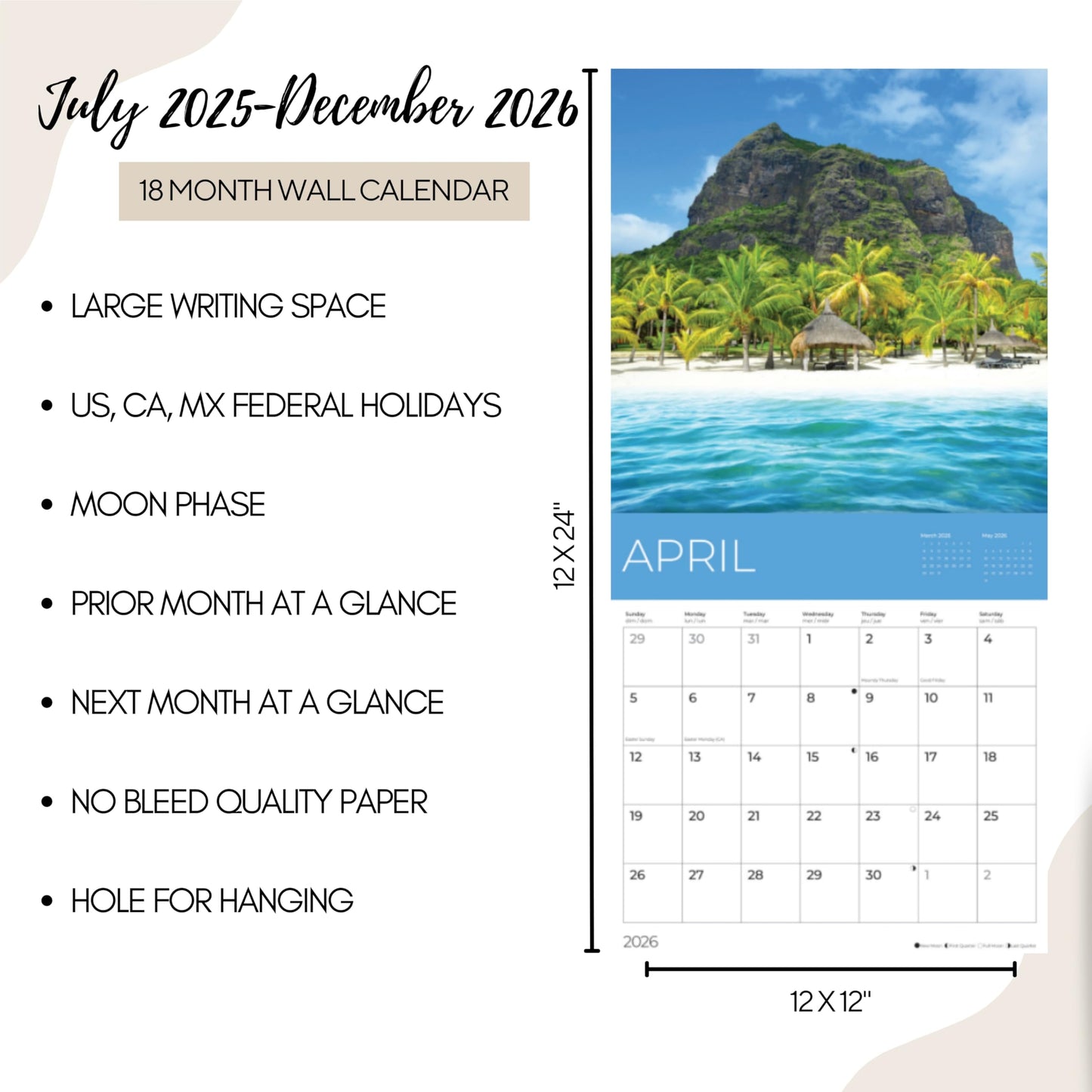 '26 Wall Calendar - Islands