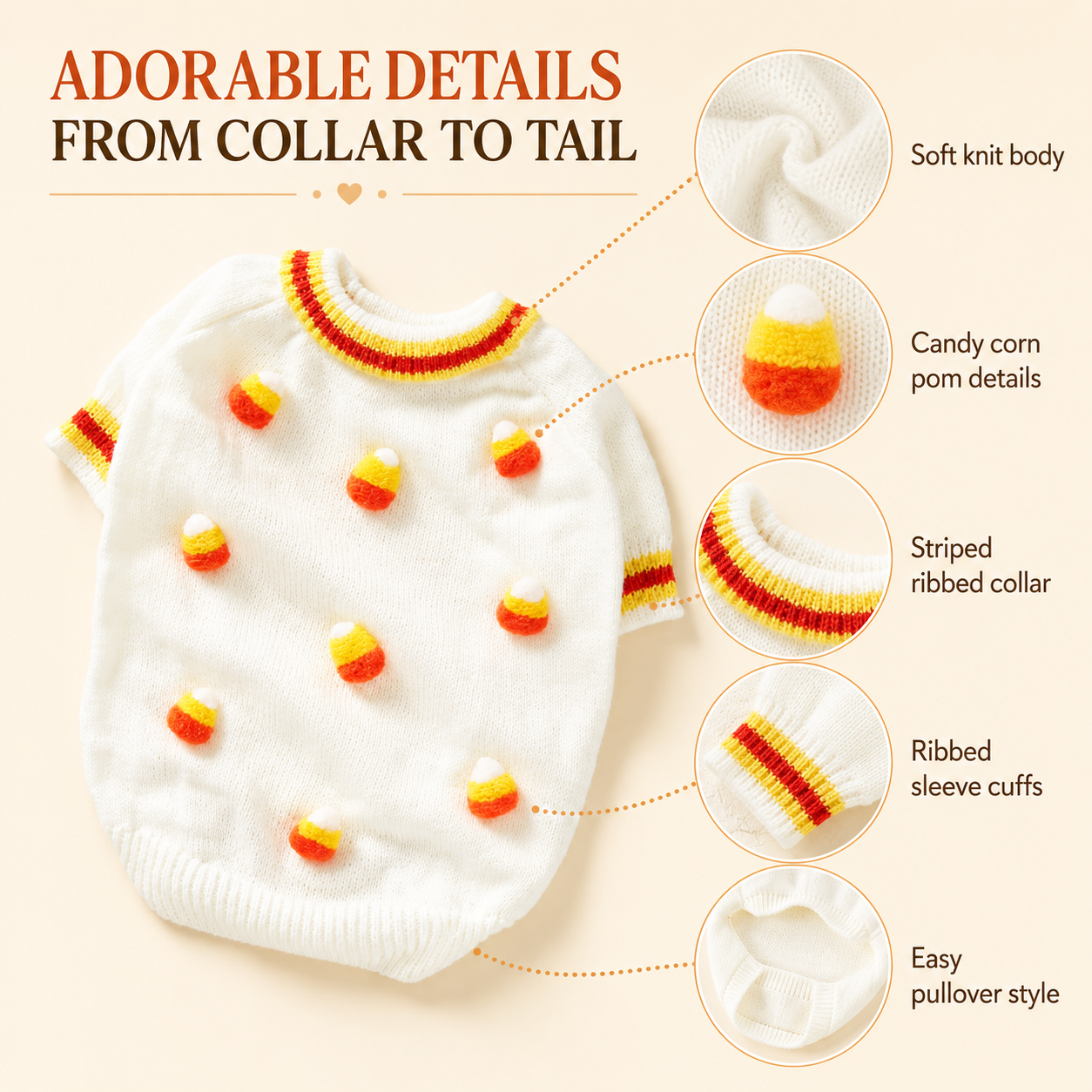 PFC X Found My Animal - Candy Corn Dog Sweater