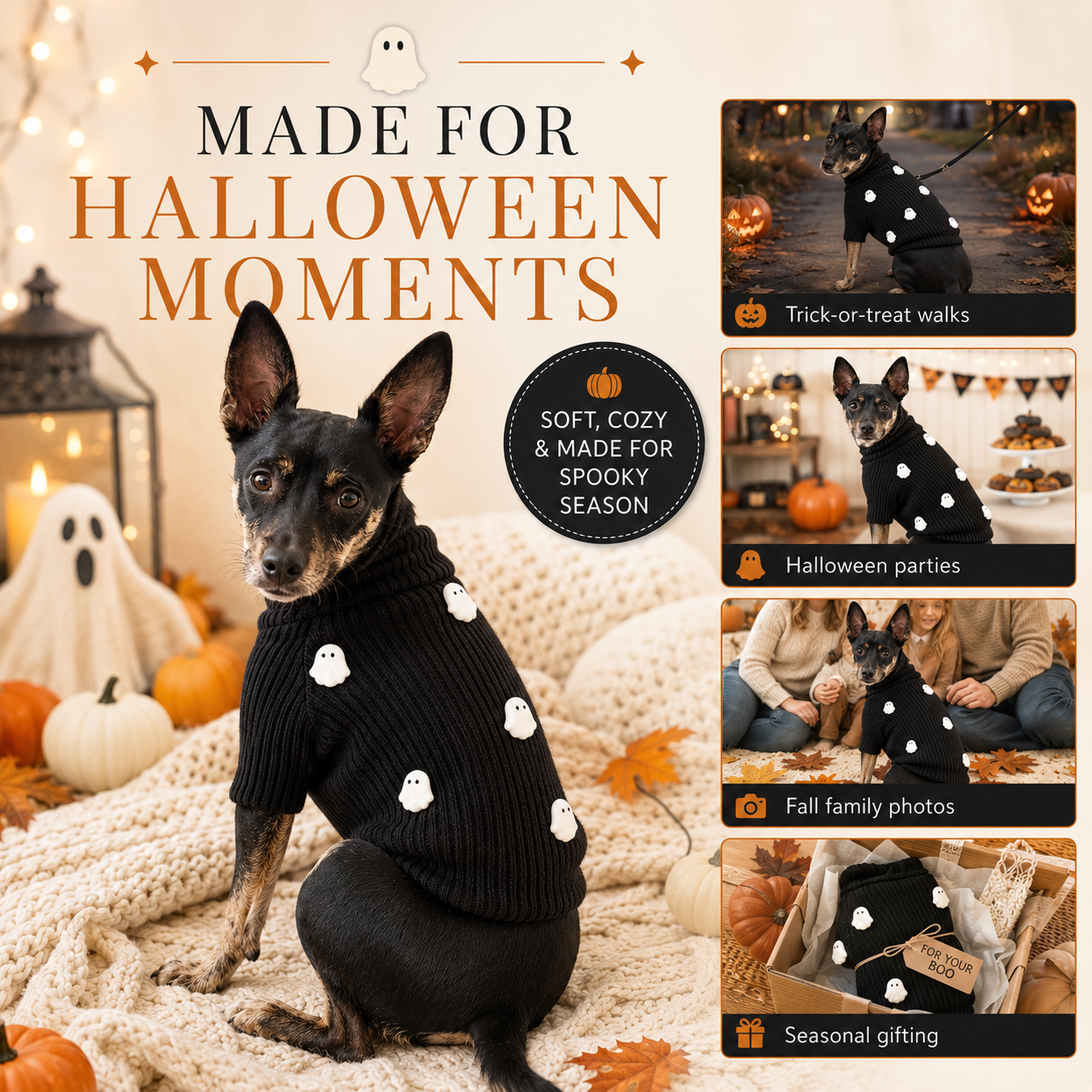 PFC X Found My Animal - BOO! Ghosts Dog Sweater