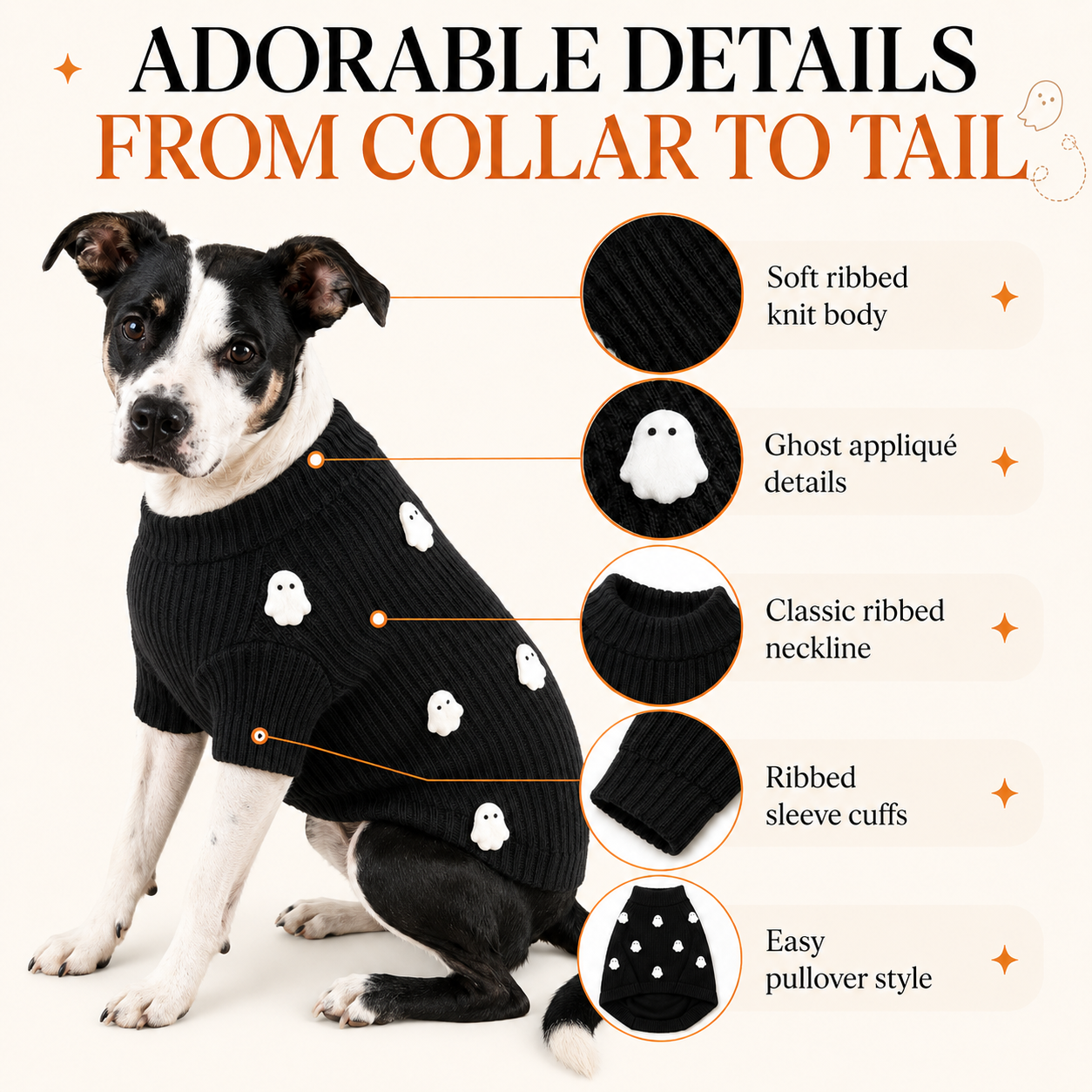 PFC X Found My Animal - BOO! Ghosts Dog Sweater