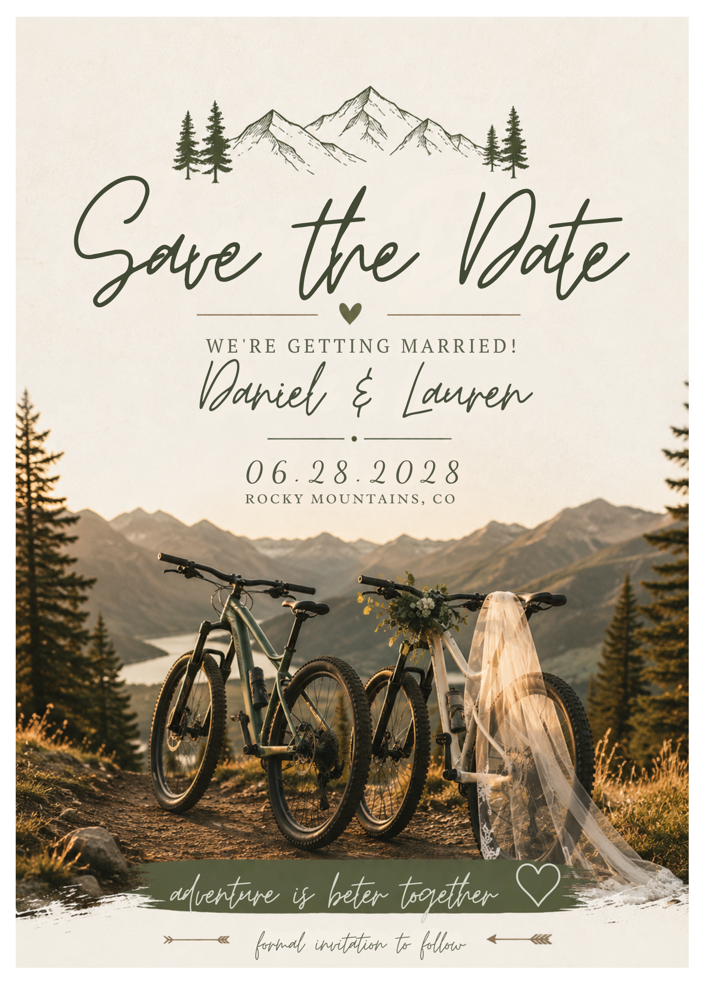 Save the Date Invitation - Outdoor Couple - Download