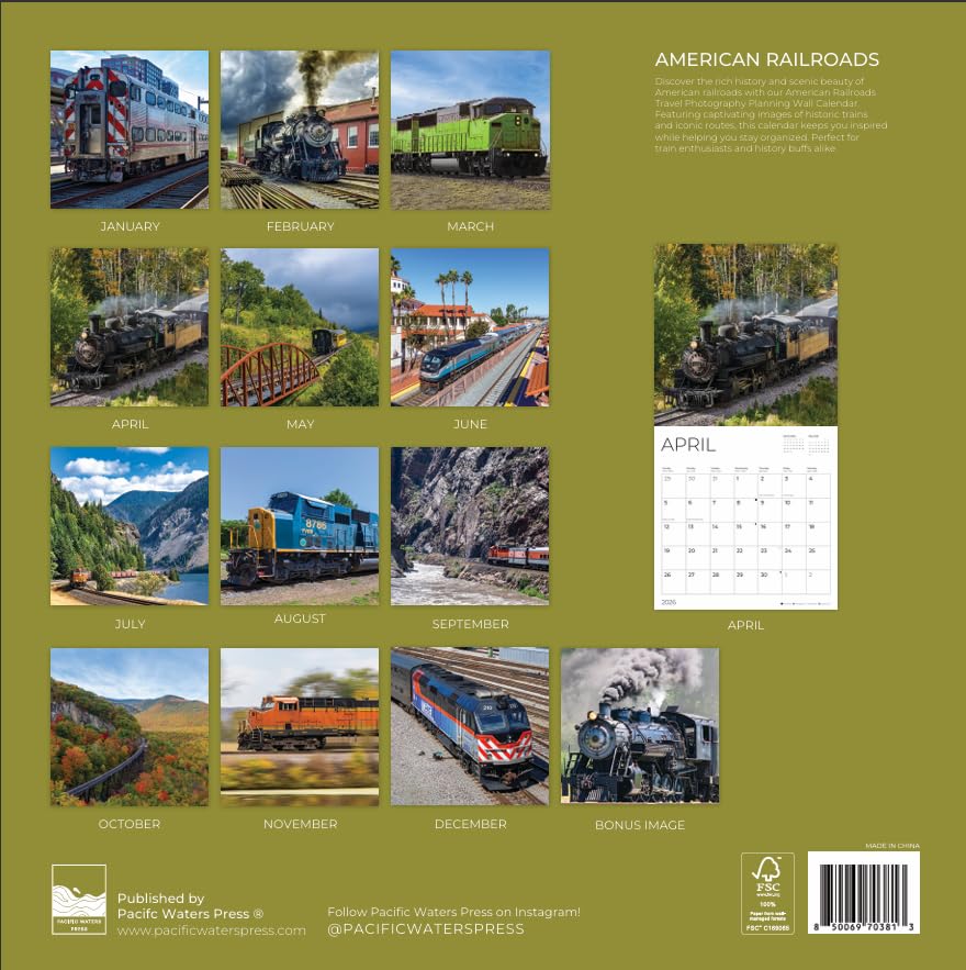 '26 Wall Calendar - American Railroads