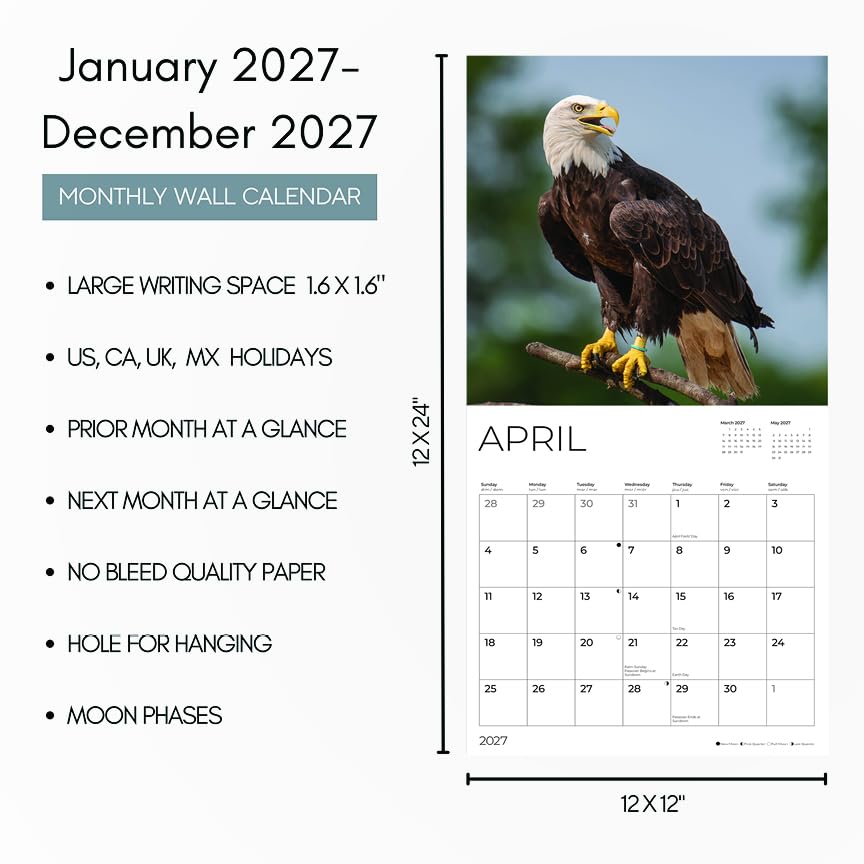 '27 Wall Calendar - Bald Eagles