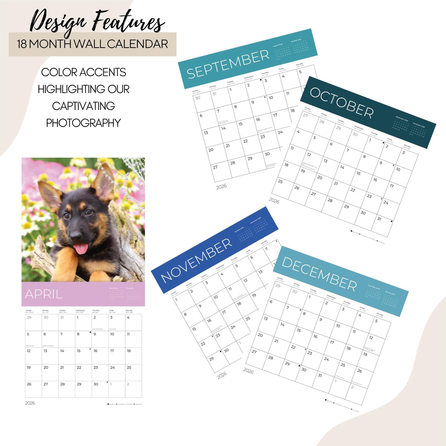 '26 Wall Calendar - Dogs - 18mo