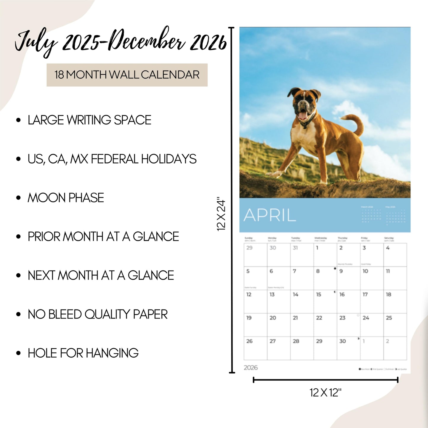'26 Wall Calendar - Dogs - 18mo