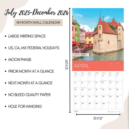 '26 Wall Calendar - Travel - 18mo