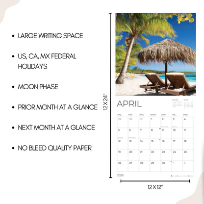 '26 Wall Calendar - Beaches around the Globe
