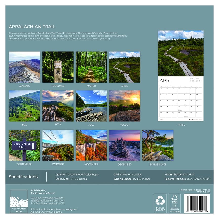 '27 Wall Calendar - Appalachian Trail