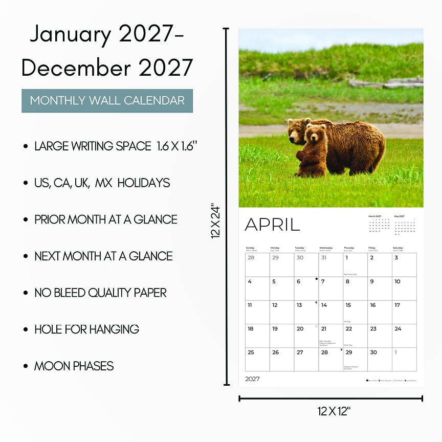 '27 Wall Calendar - Baby Animals & Their Mothers